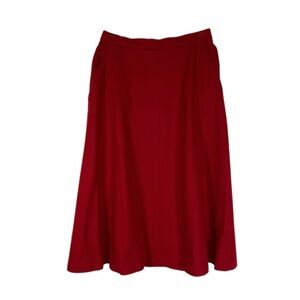 Koret Petites Vintage Red 100% Wool A-Lined Skirt w/Pockets